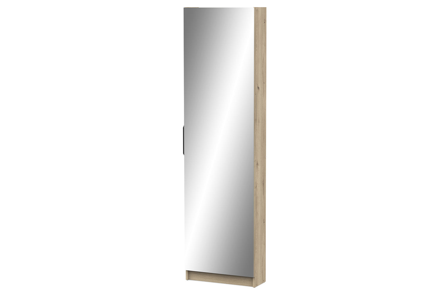 Blokty Shoe Storage Cabinet with Mirrored Door | Oak Effect-3