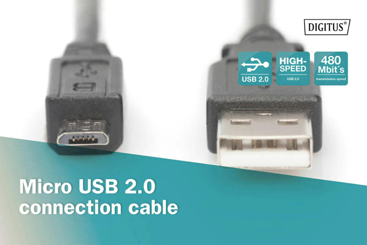 Digitus Premium USB 2.0 Connection USB-A to Micro-B Cable | 1m-5
