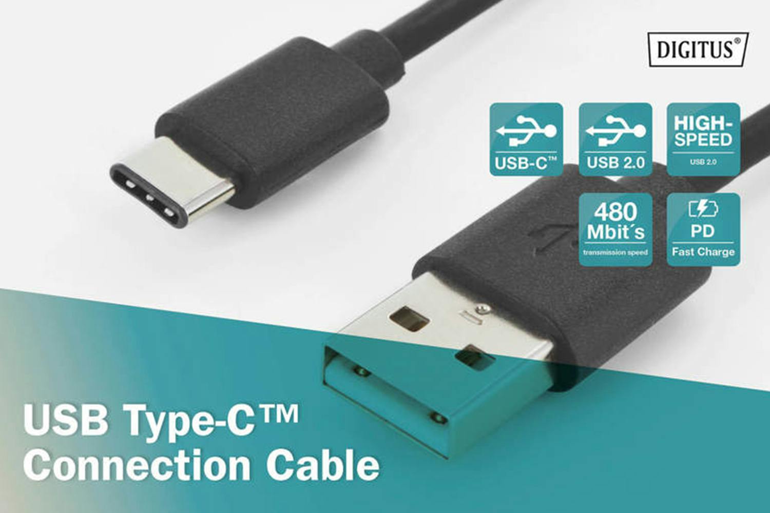 Digitus USB Type-C to Type-A Connection Cable | 1.8m-4