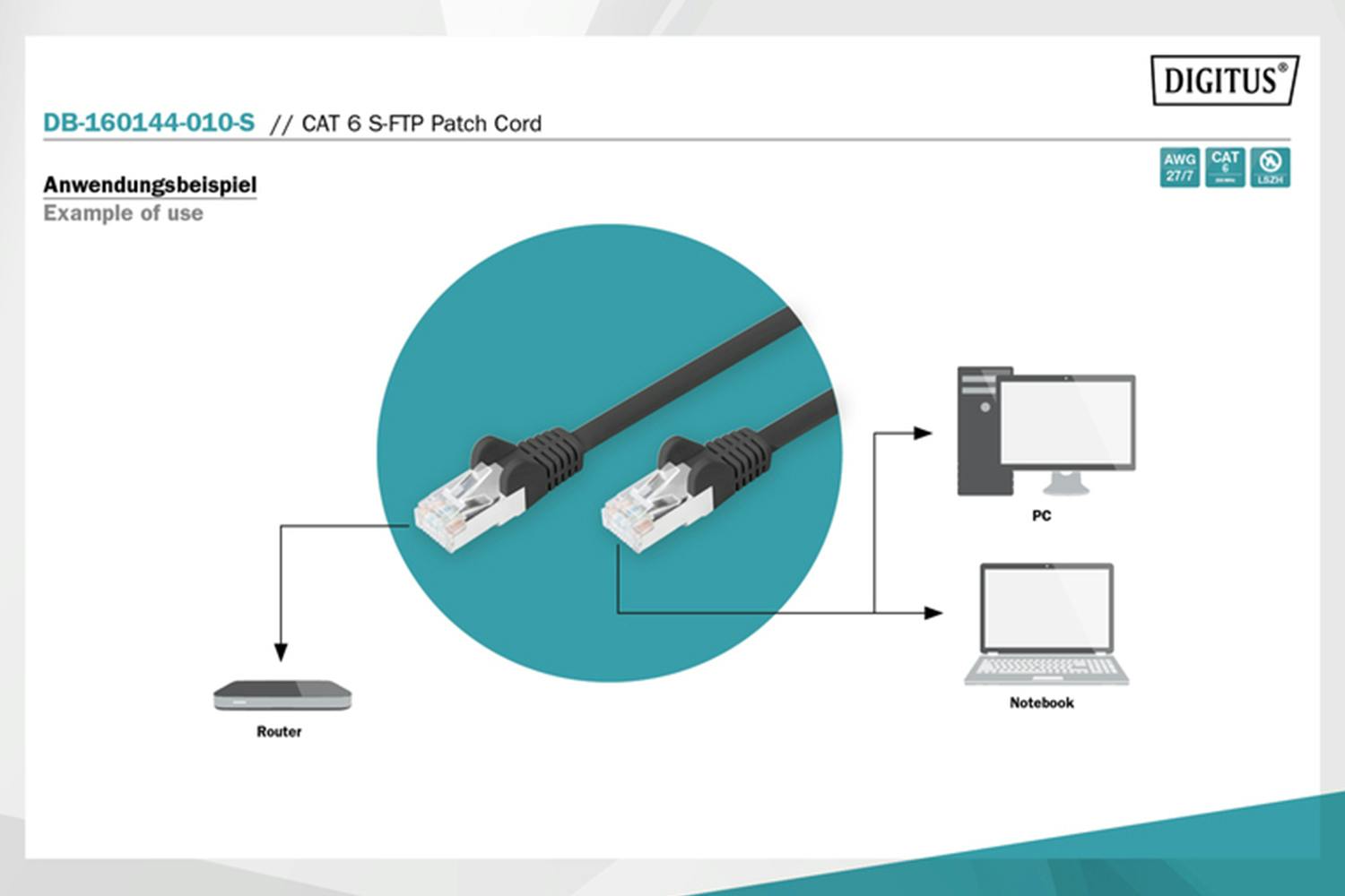 Digitus CAT 6 S-FTP Patch Cord | 1m-6