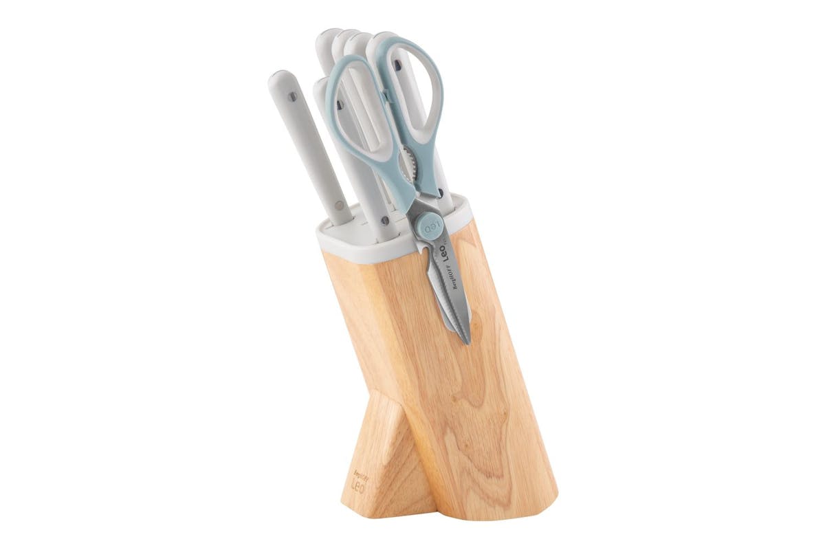Berghoff Glints Spirit 7 Piece Knife Block Set | Kitchen Knives | Wood | White-2