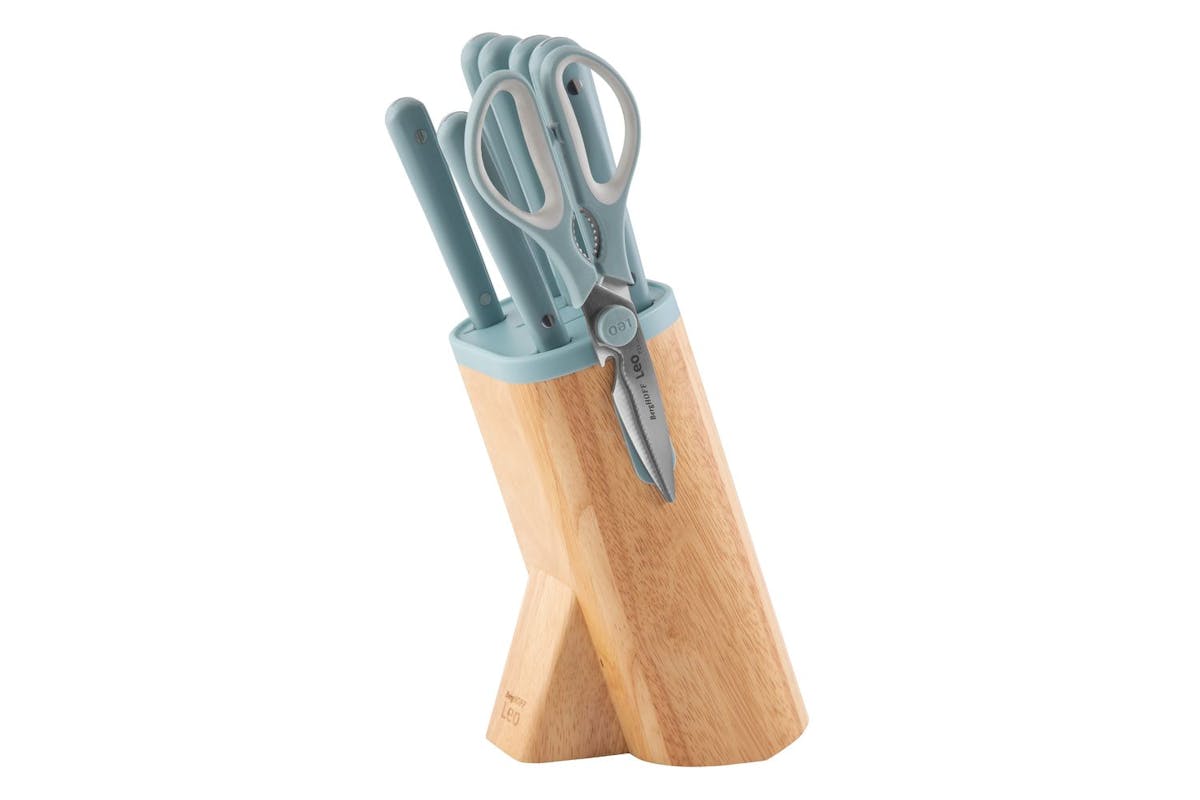 Berghoff 7 Piece Knife Block Set | Glints Slate | Stainless Steel | Wooden Block