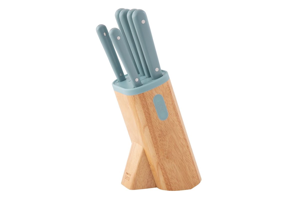Berghoff 7 Piece Knife Block Set | Glints Slate | Stainless Steel | Wooden Block-2