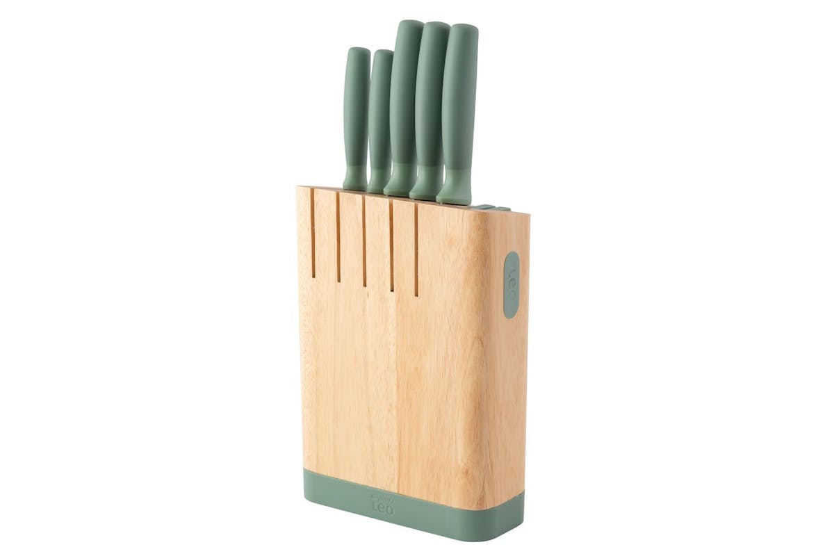 Berghoff 6 Piece Knife Block Set | Stainless Steel Knives | Forest Green | Wooden Block-2