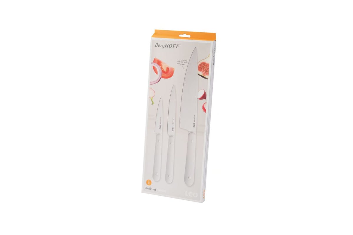 Berghoff Glints Spirit 3 Piece Starter Knife Set | Stainless Steel | White
