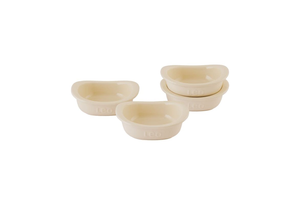 Berghoff 4pc Square Ramekin Set | Stoneware | 0.2l | Balance Moonbeam