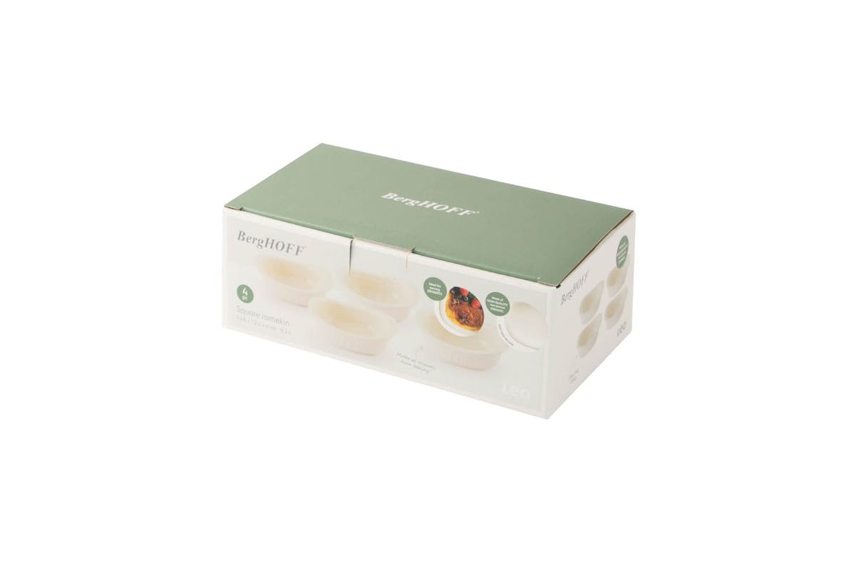 Berghoff 4pc Square Ramekin Set | Stoneware | 0.2l | Balance Moonbeam-2