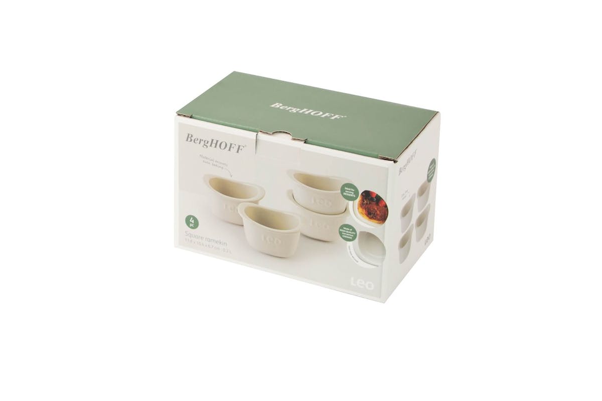 Berghoff 4pc Square Ramekin Balance Moonbeam | Ramekin Set | Stoneware | 0.3l-2