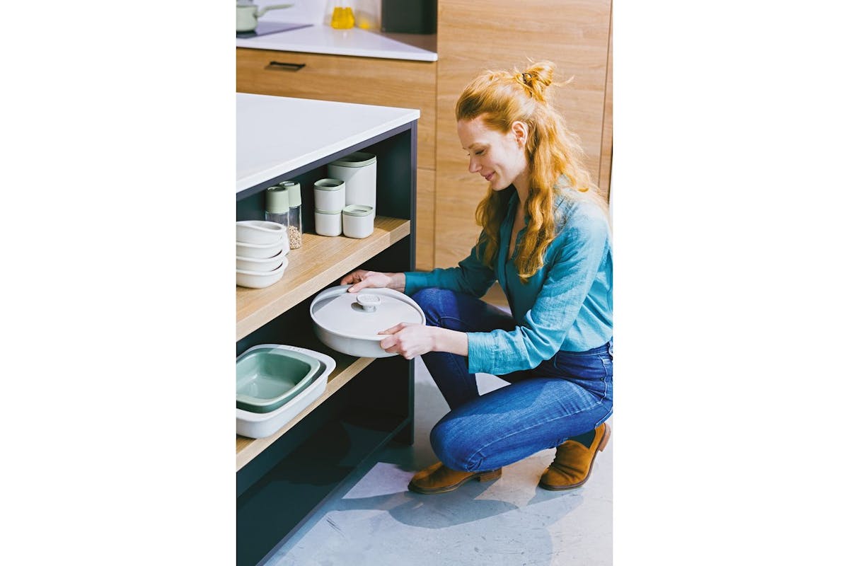 Berghoff Covered Round Baking Dish 2.4 Litre Balance Moonmist | Baking Dish | Stoneware | 24 Centimetre-2
