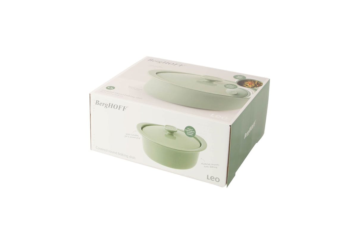 Berghoff Covered Round Baking Dish 4.5l Balance Sage | Baking Dish | Stoneware | 4.5 Litre