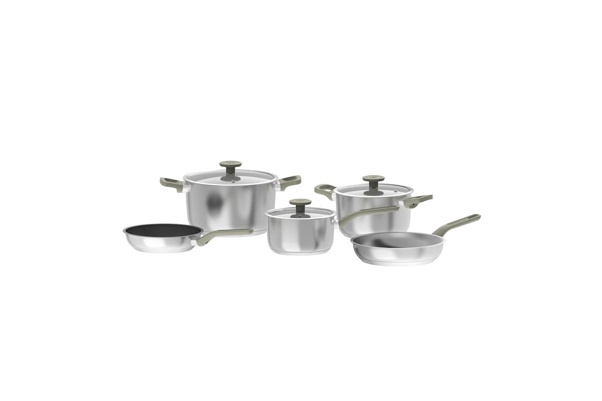 Berghoff Bolt 8 Piece Cookware Set | Pots And Pans | Recycled Stainless Steel | Green-7