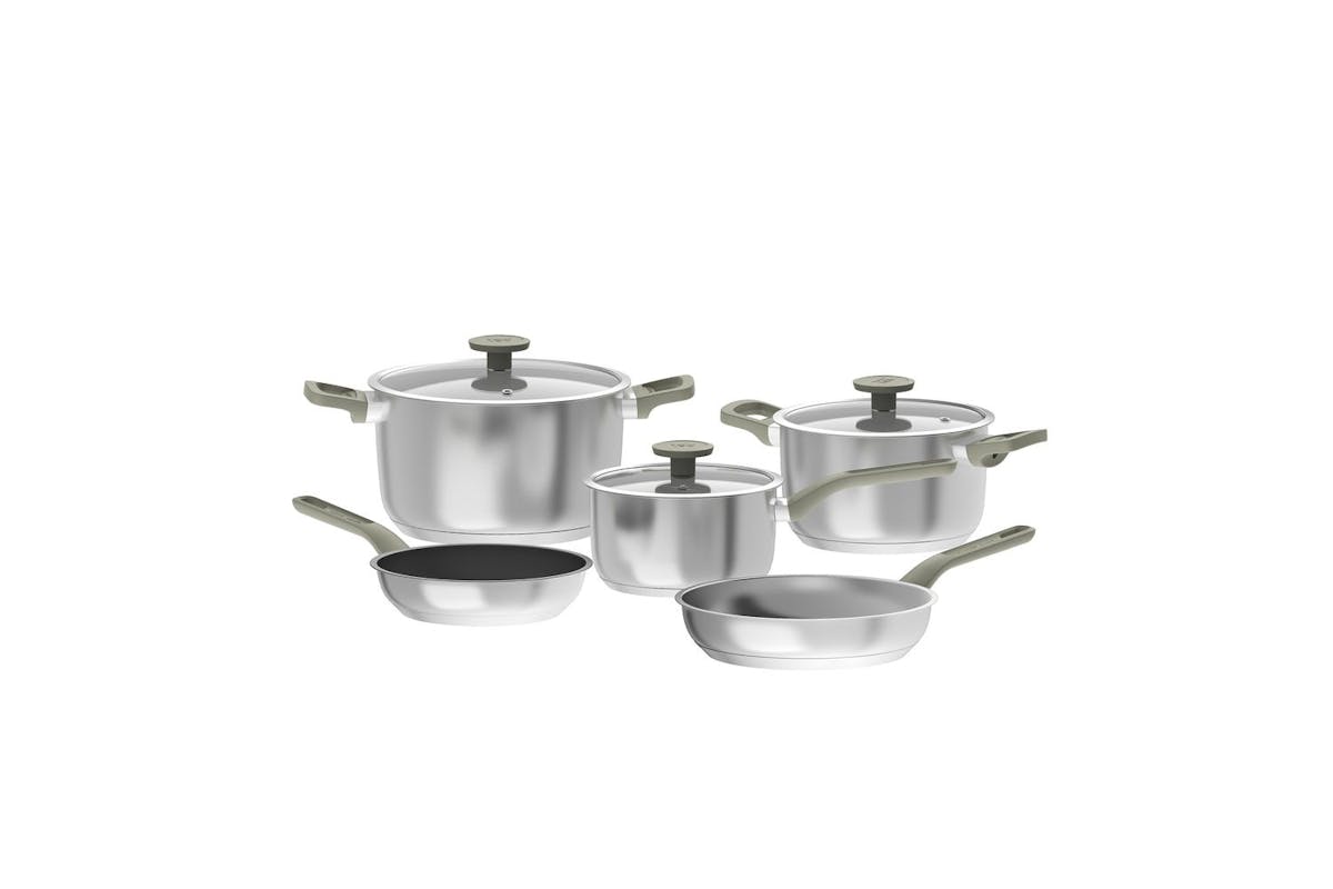 Berghoff Bolt 8 Piece Cookware Set | Pots And Pans | Recycled Stainless Steel | Green-9