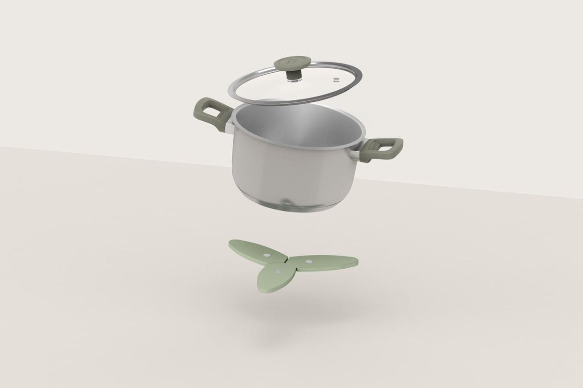 Berghoff Foldable Magnetic Trivet Balance Sage | Trivet | Silicone | Green-4