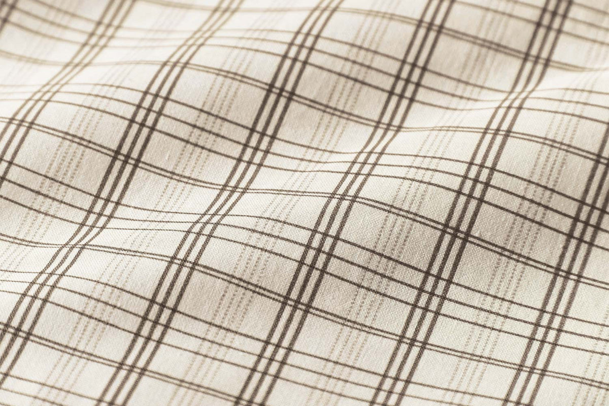 Calico & Chalk | Tranquil Check Duvet Cover Set | Chocolate | Super King-5
