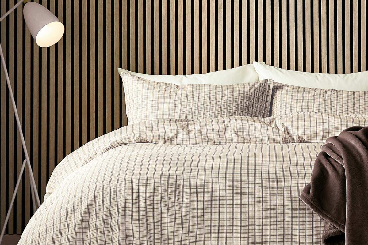 Calico & Chalk | Tranquil Check Duvet Cover Set | Chocolate | Double-2