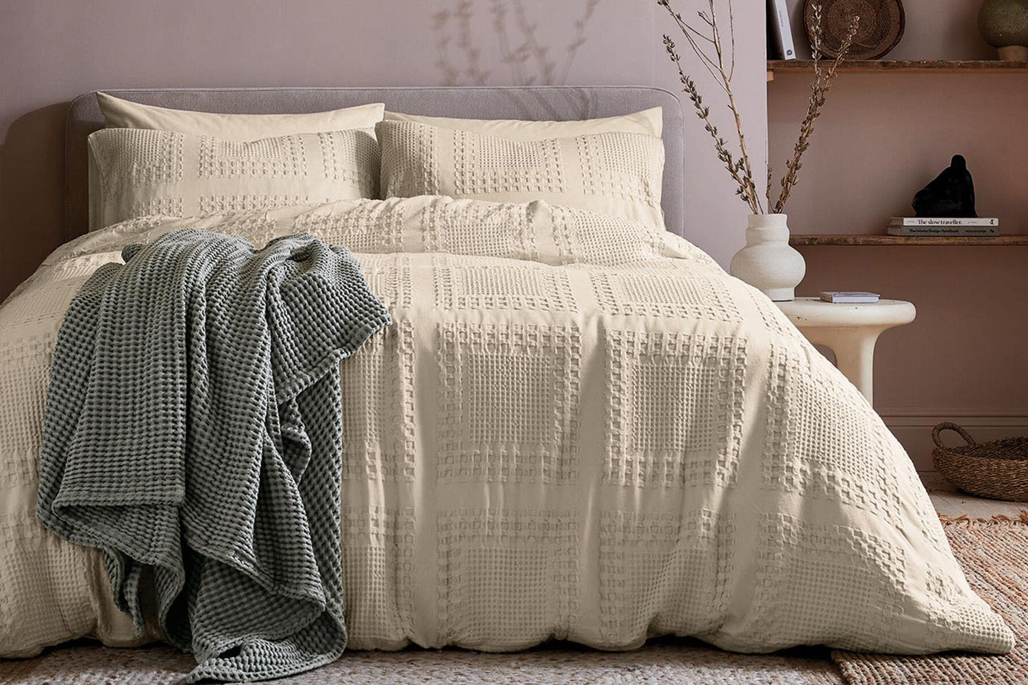 Murmur | Maeve Waffle Duvet Cover Set | Cream |  King