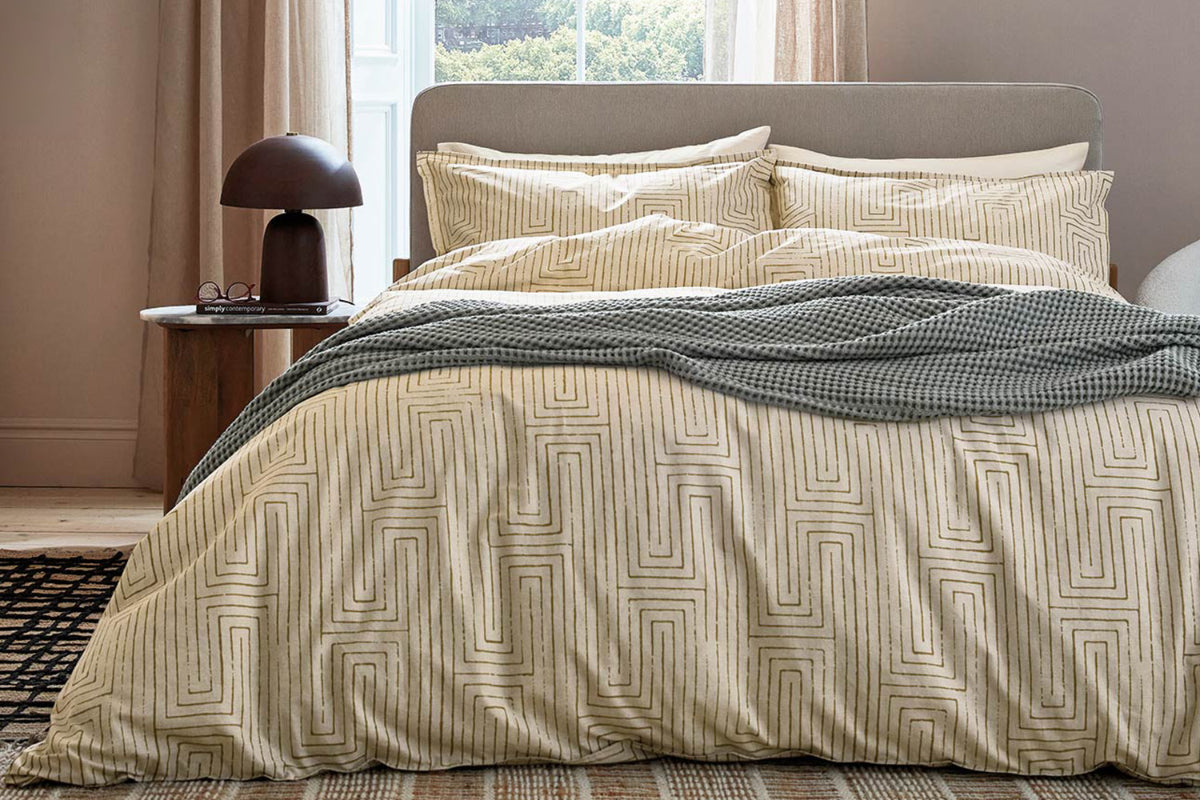 Murmur | Pia Duvet Cover Set | Ochre | Double