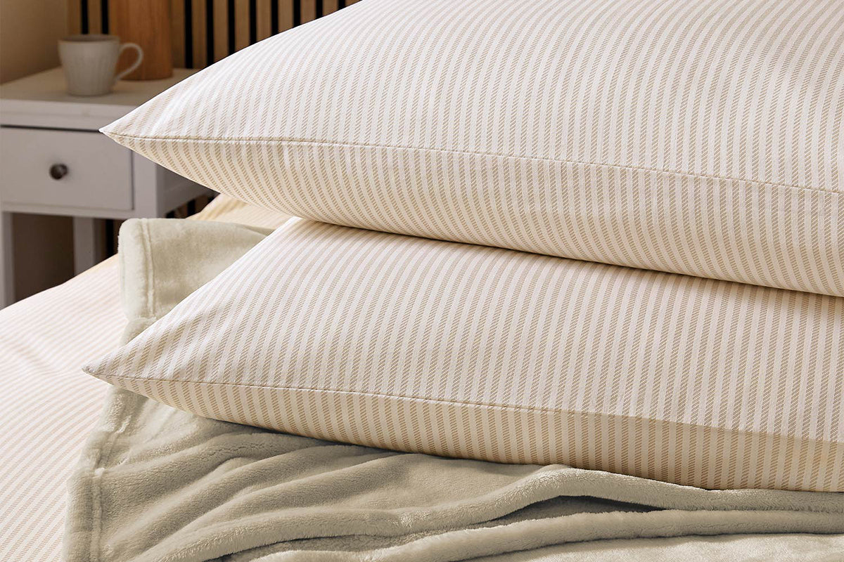Calico & Chalk | Twill Stripe Duvet Cover Set | Linen | King-4