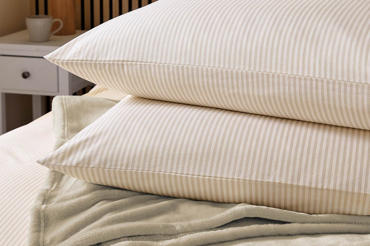 Calico & Chalk | Twill Stripe Duvet Cover Set | Linen | King-4