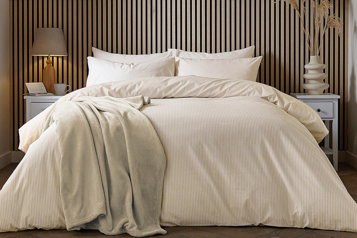 Calico & Chalk | Twill Stripe Duvet Cover Set | Linen | Double