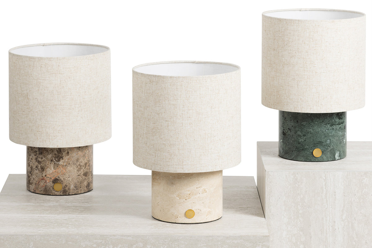 Eli Marble Table Lamp | Green-2