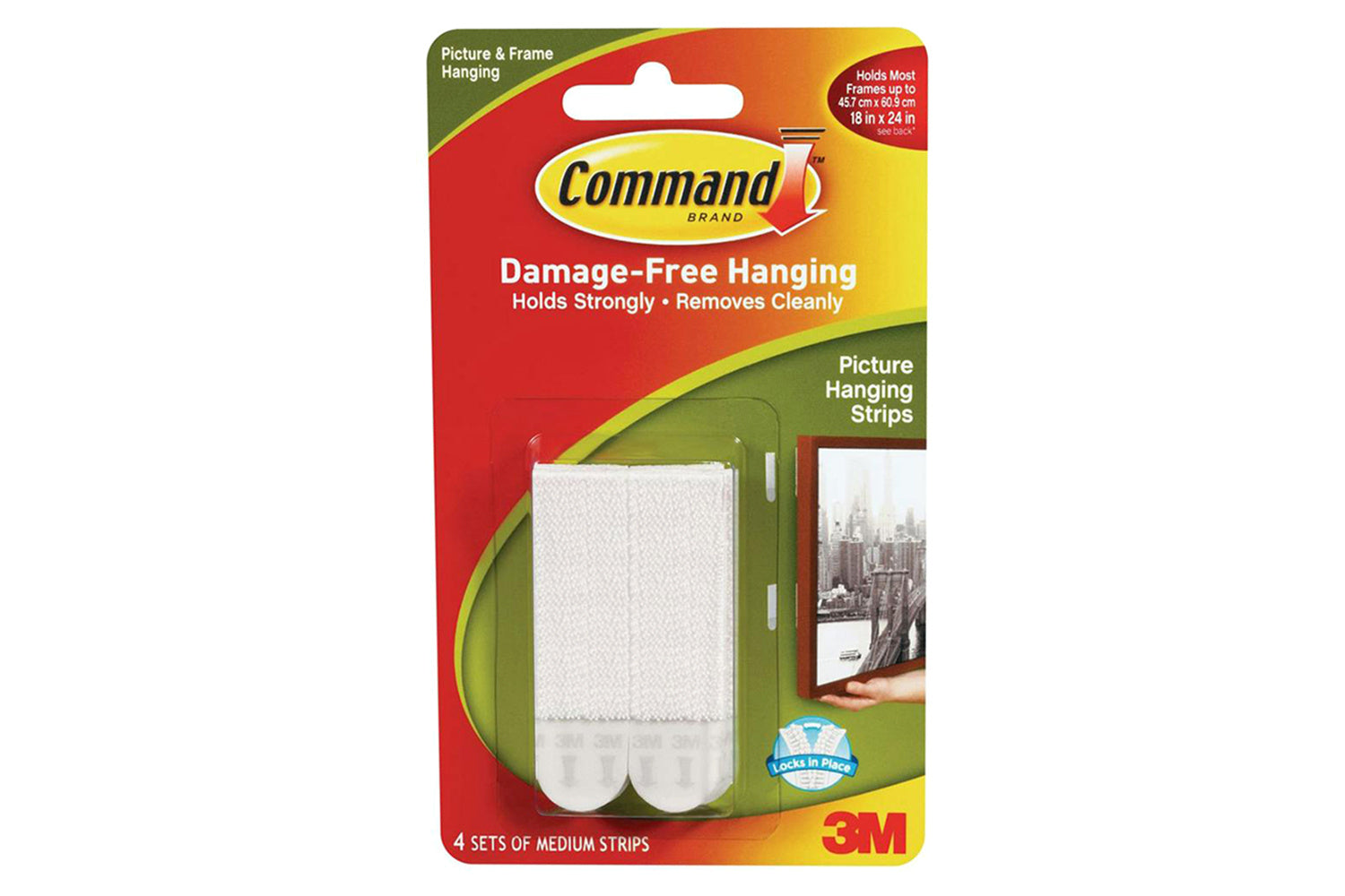 3M Command 4 Sets Medium Picture Hanging Strips | White