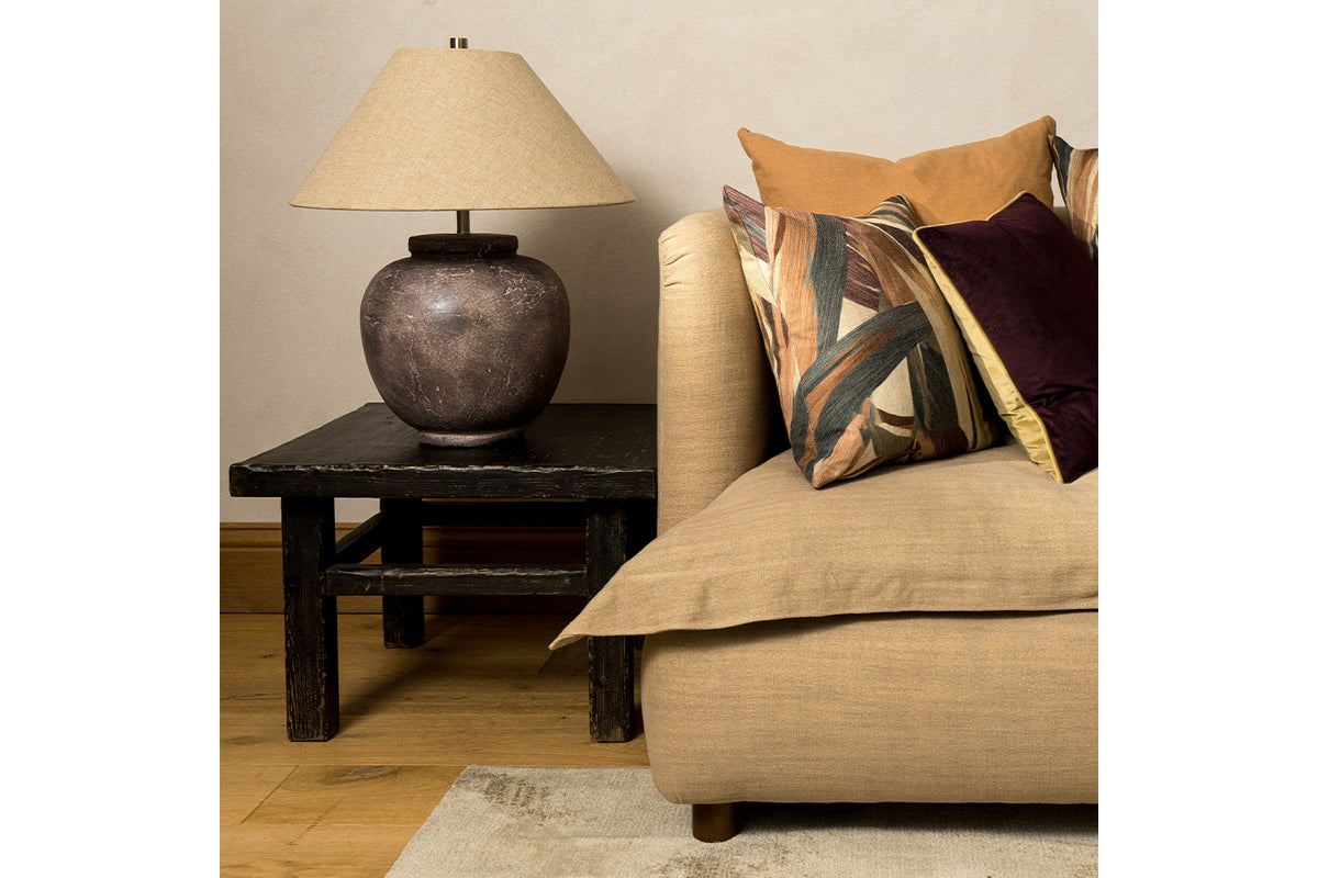 Elin Cushion | Natural/Plum Noir | 43 x 43 cm-6
