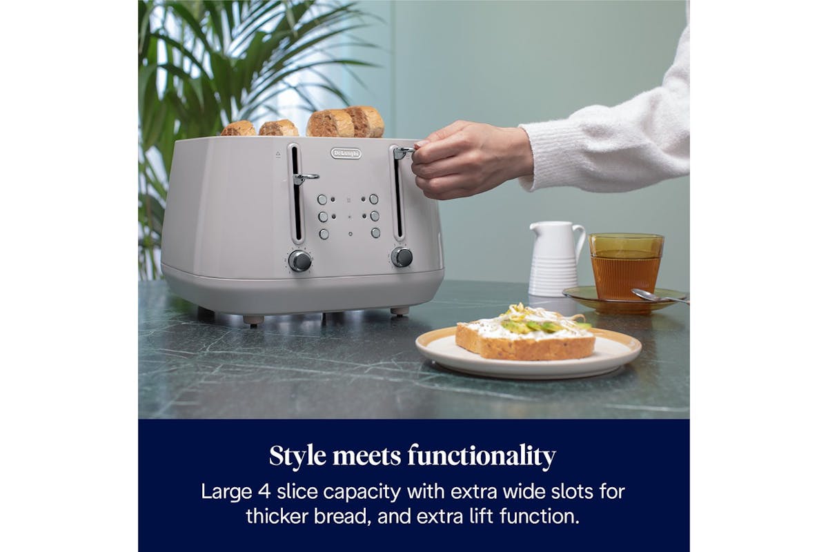 Delonghi Eclettica 4 Slice Toaster | CTY4003.BG | Beige-3