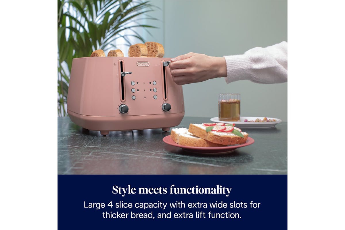 Delonghi Eclettica Playful 4 Slice Toaster | CTY4003.PK | Pink-3
