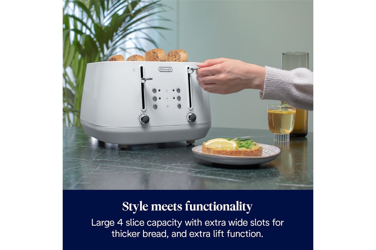 Delonghi Eclettica 4 Slice Toaster | CTY4003.W | White-3