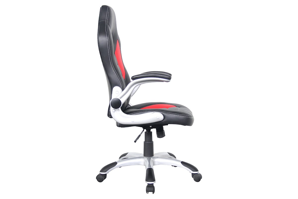 Dorel Talladega Faux Leather Racing Chair | Black/Red-5