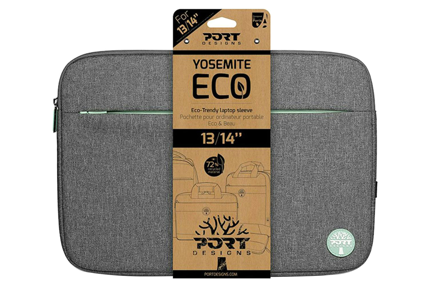 Port Yosemite 13.3/14" Eco-Trendy Laptop Sleeve | Grey-5
