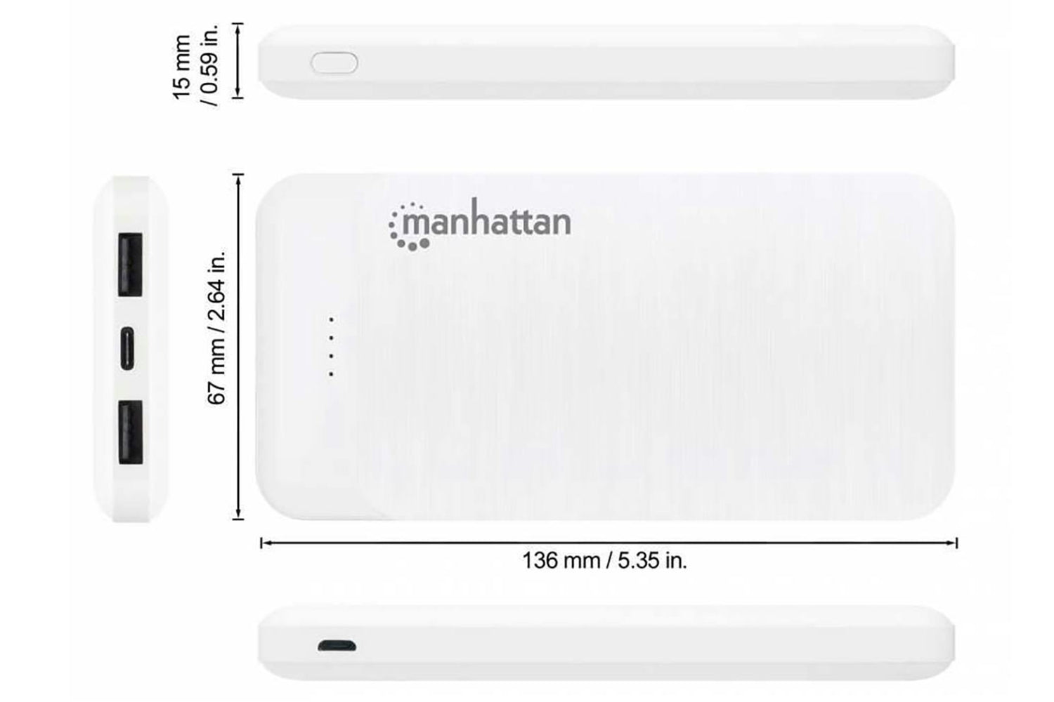 Manhattan 10000mAh Portable Power Bank | White-8