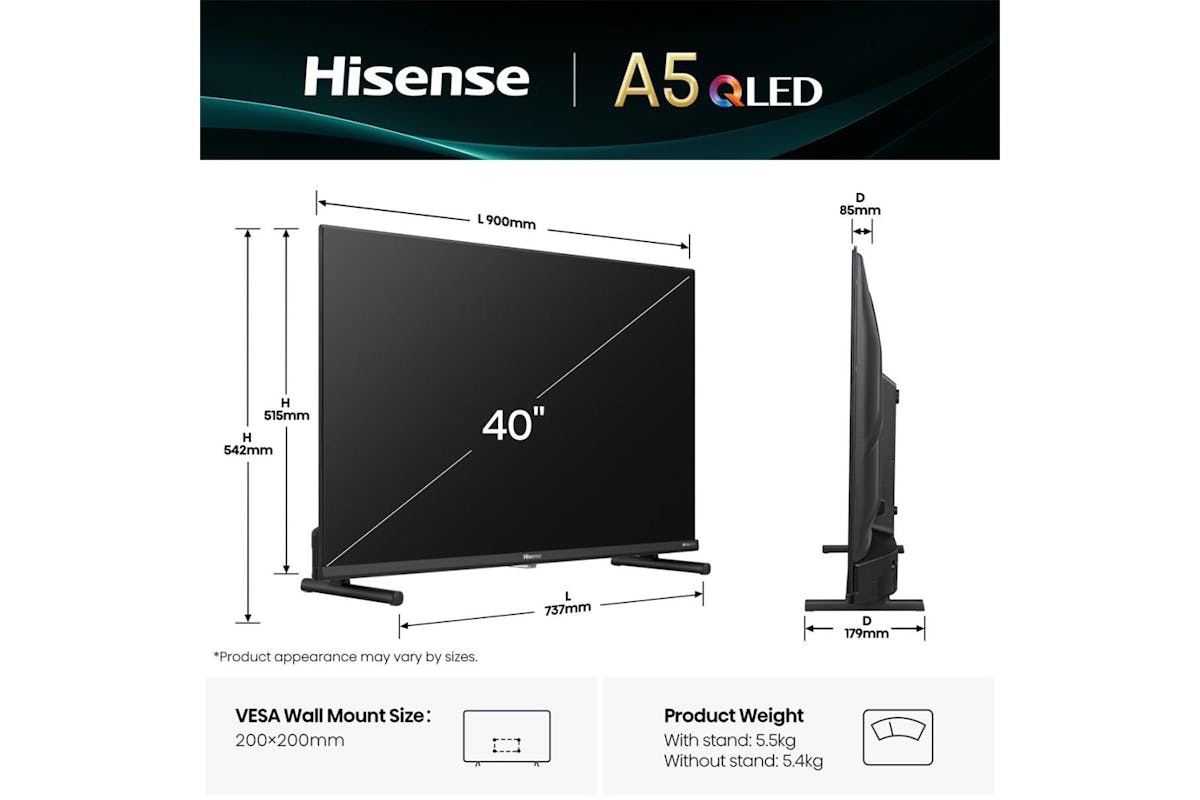 Hisense 40" A5Q Full HD QLED Smart TV | 40A59Q-13