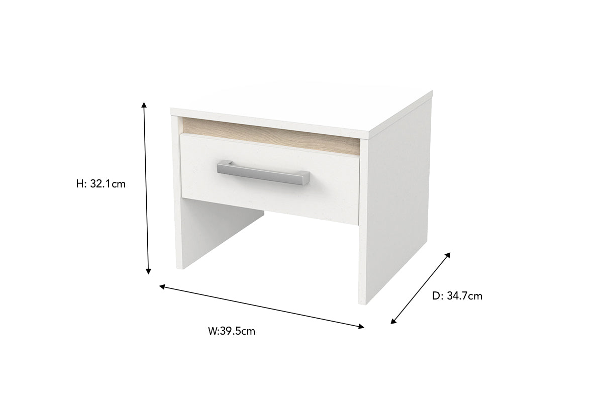 Watson Bedside Locker | 1 Drawer | White-2