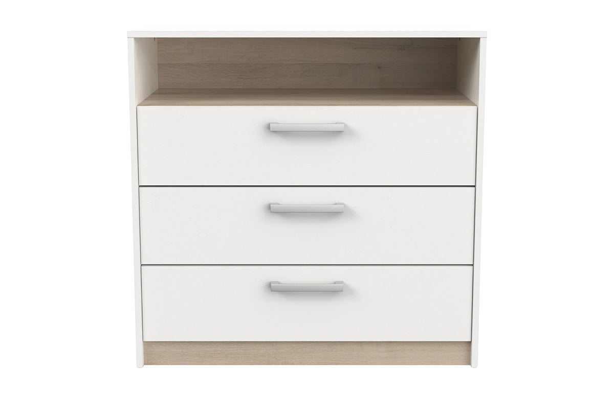 Watson Chest of Drawer | 3 Drawer + Shelf | White