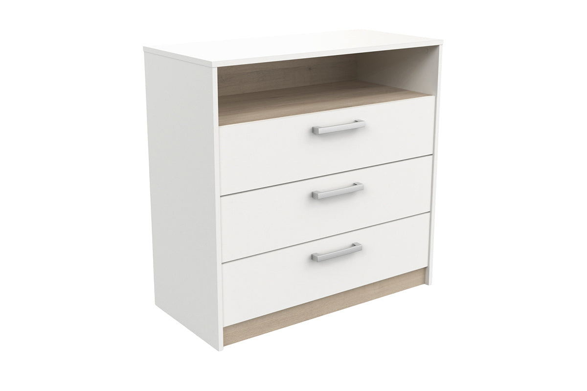 Watson Chest of Drawer | 3 Drawer + Shelf | White-5