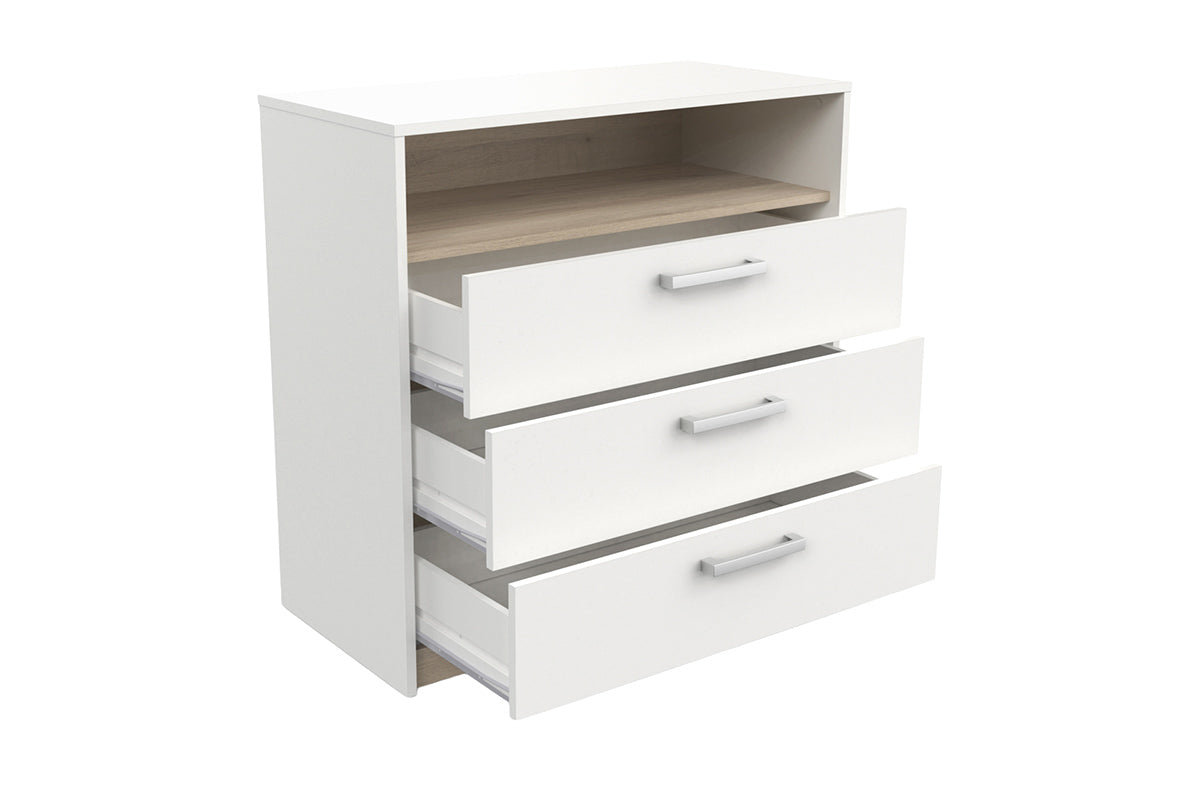 Watson Chest of Drawer | 3 Drawer + Shelf | White-7