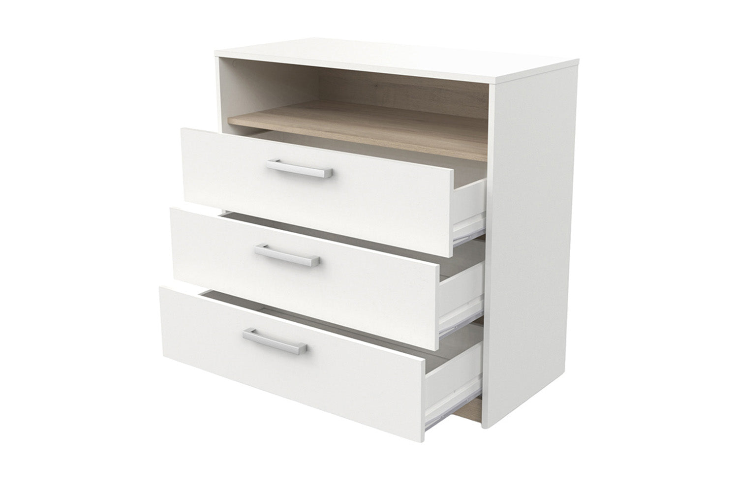 Watson Chest of Drawer | 3 Drawer + Shelf | White-6