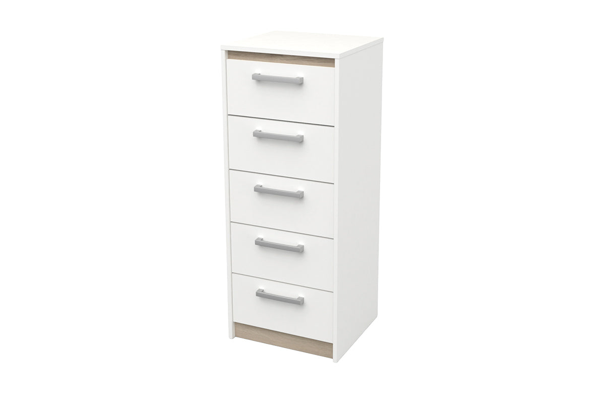 Watson TallBoy | 5 Drawer | White-3