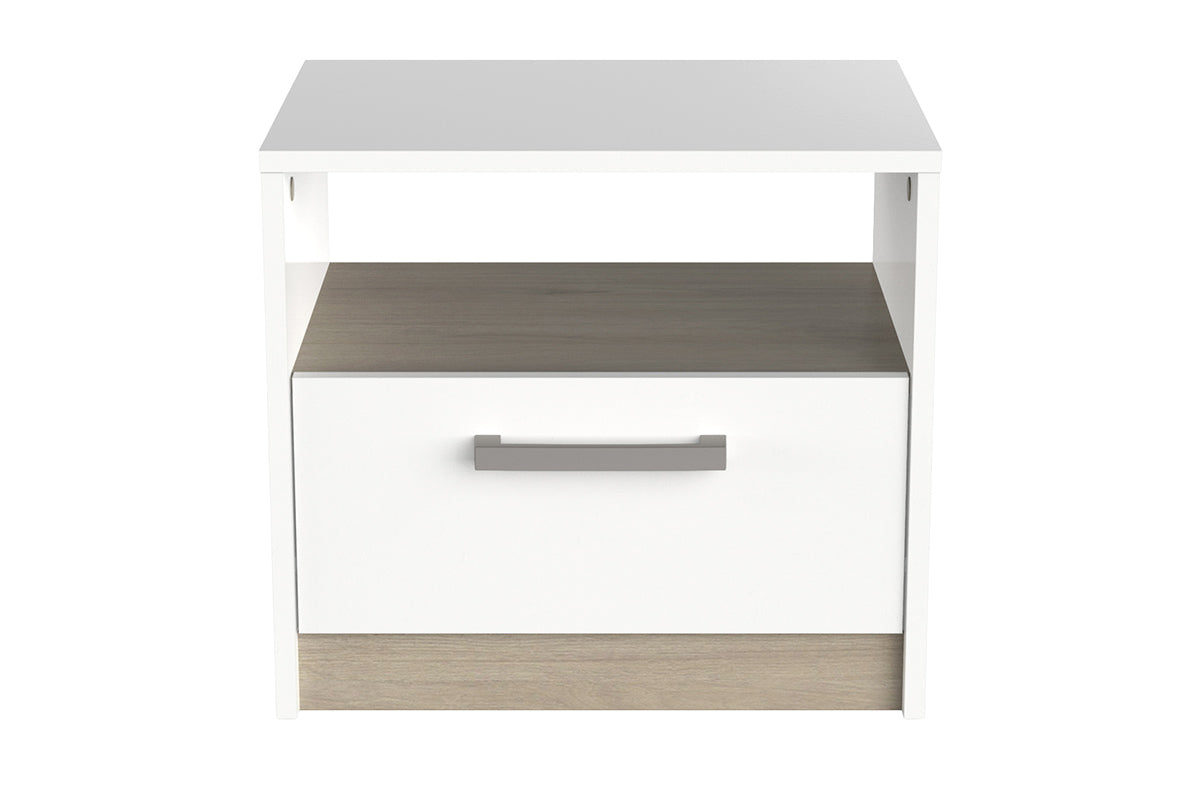 Watson Bedside Locker | 1 Drawer + Shelf | White