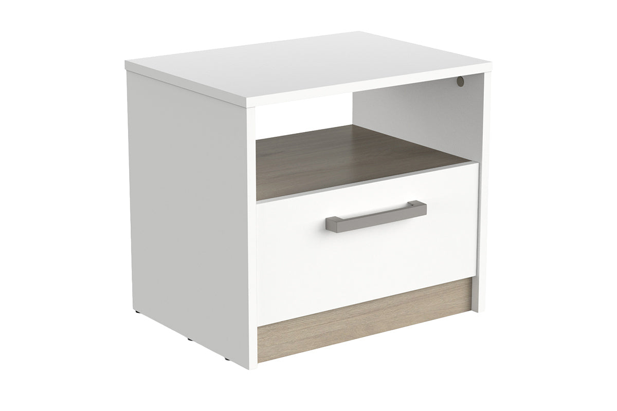 Watson Bedside Locker | 1 Drawer + Shelf | White-4