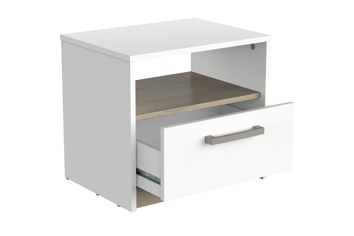 Watson Bedside Locker | 1 Drawer + Shelf | White-6
