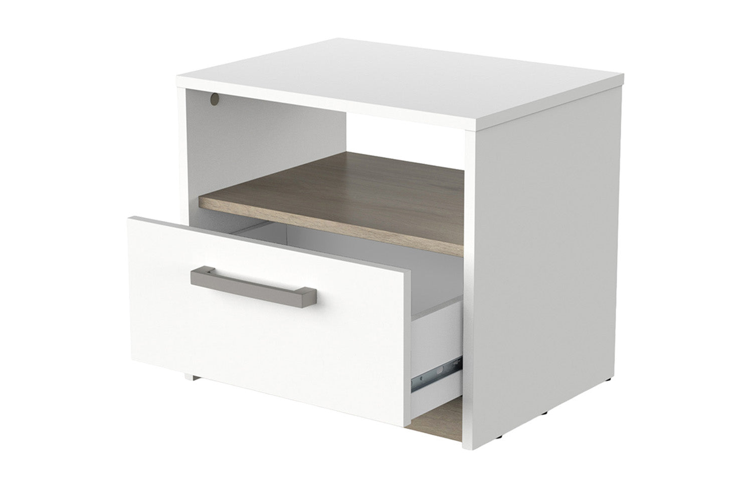 Watson Bedside Locker | 1 Drawer + Shelf | White-5