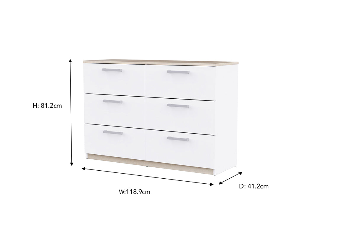 Watson Dresser | 6 Drawer | White-2