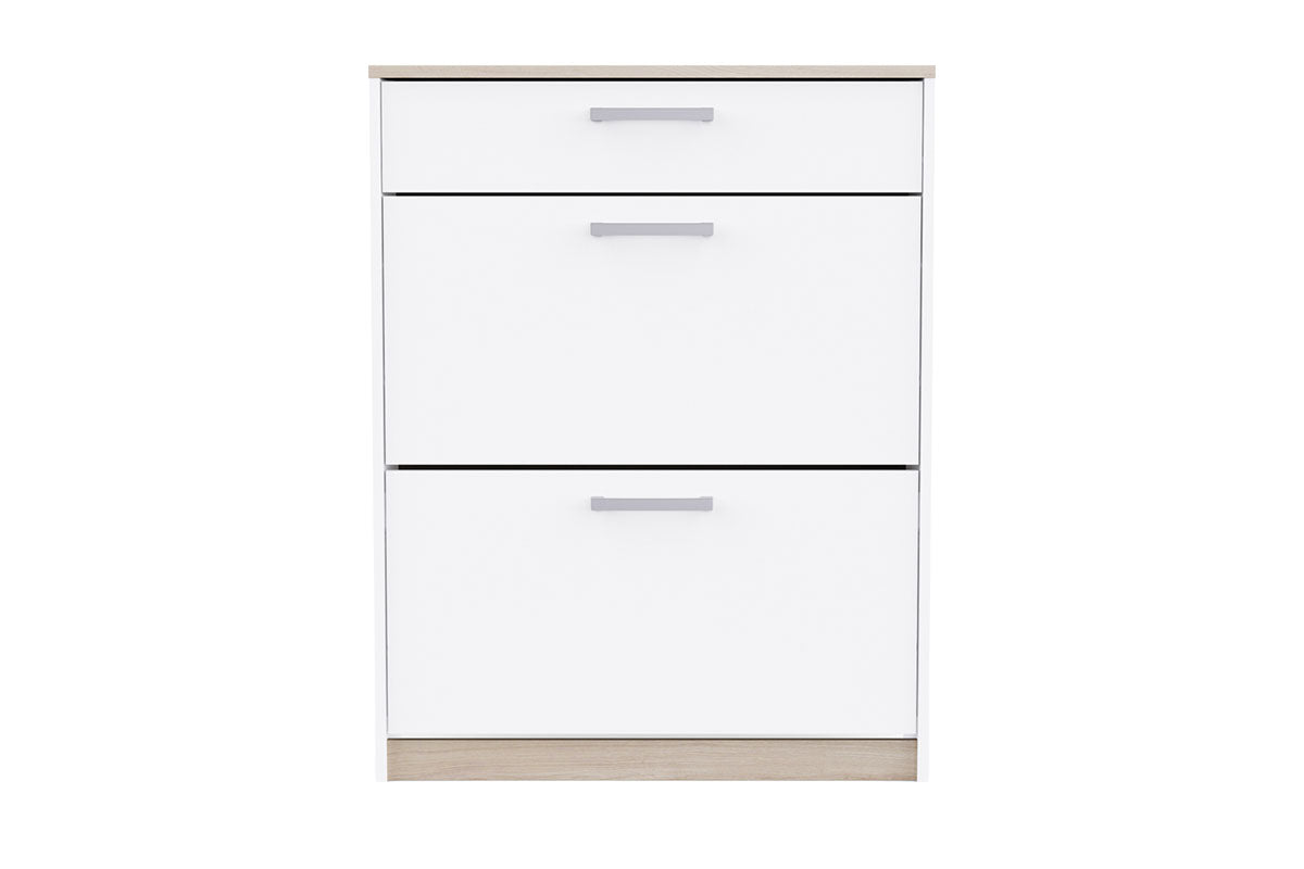 Watson Shoe Storage Cabinet | 1 Drawer + 2 Compartments | White