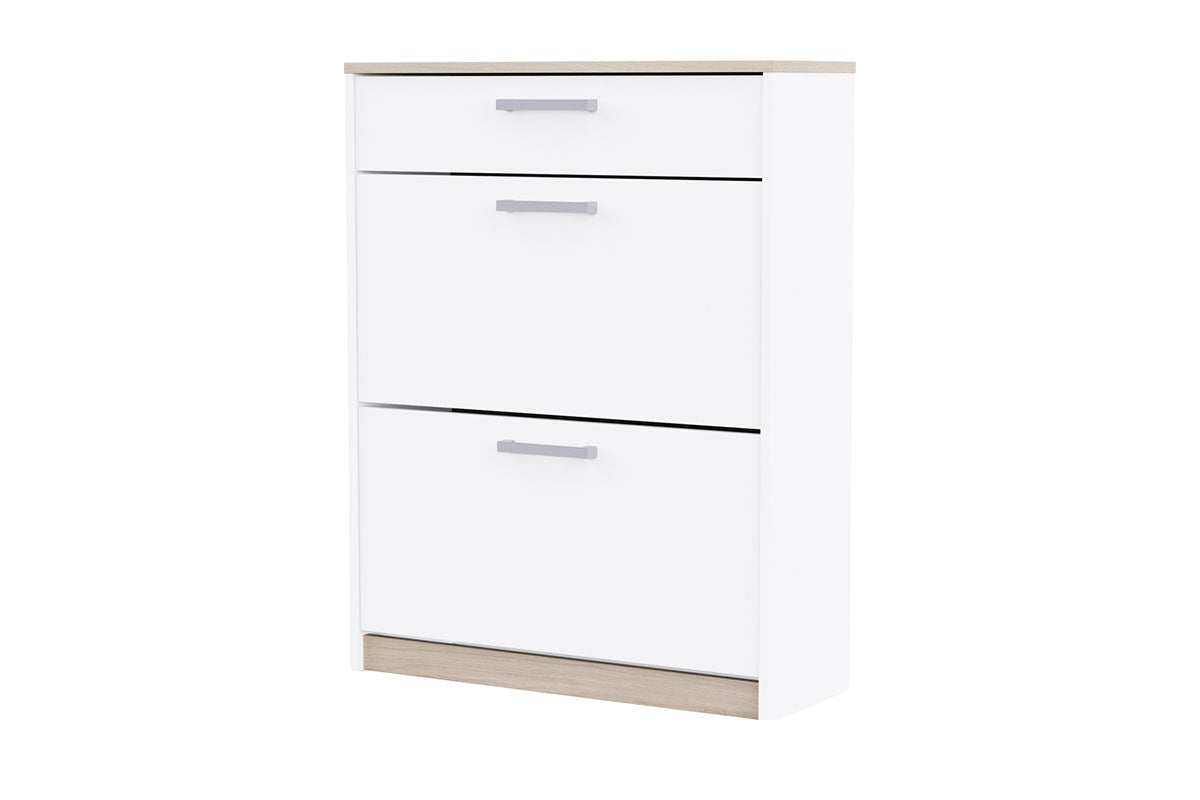 Watson Shoe Storage Cabinet | 1 Drawer + 2 Compartments | White-6