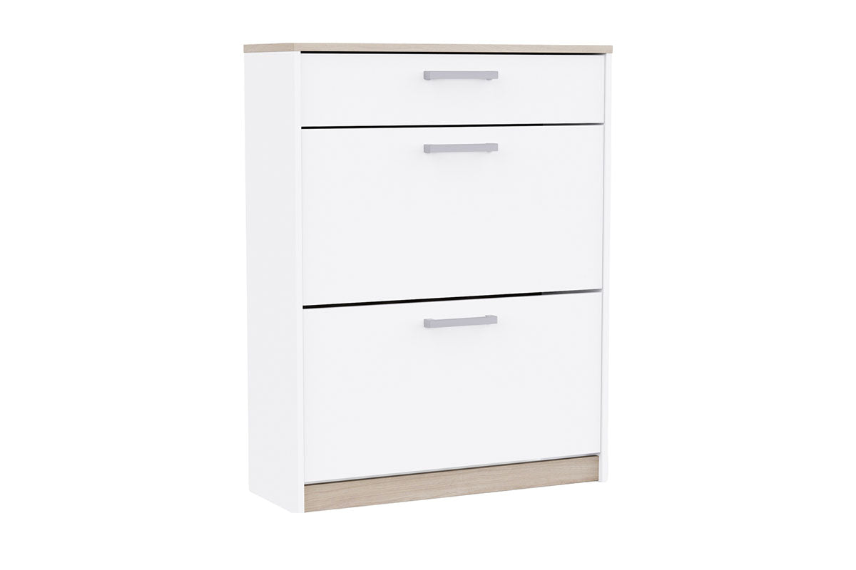 Watson Shoe Storage Cabinet | 1 Drawer + 2 Compartments | White-5