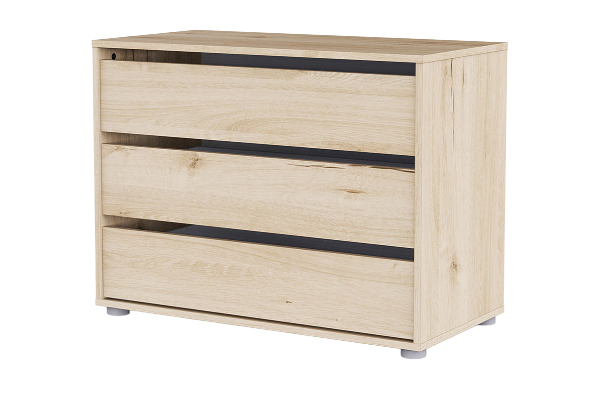 Blokty Chest of Drawer 60 cm | 3 Drawer | Oak Effect-2