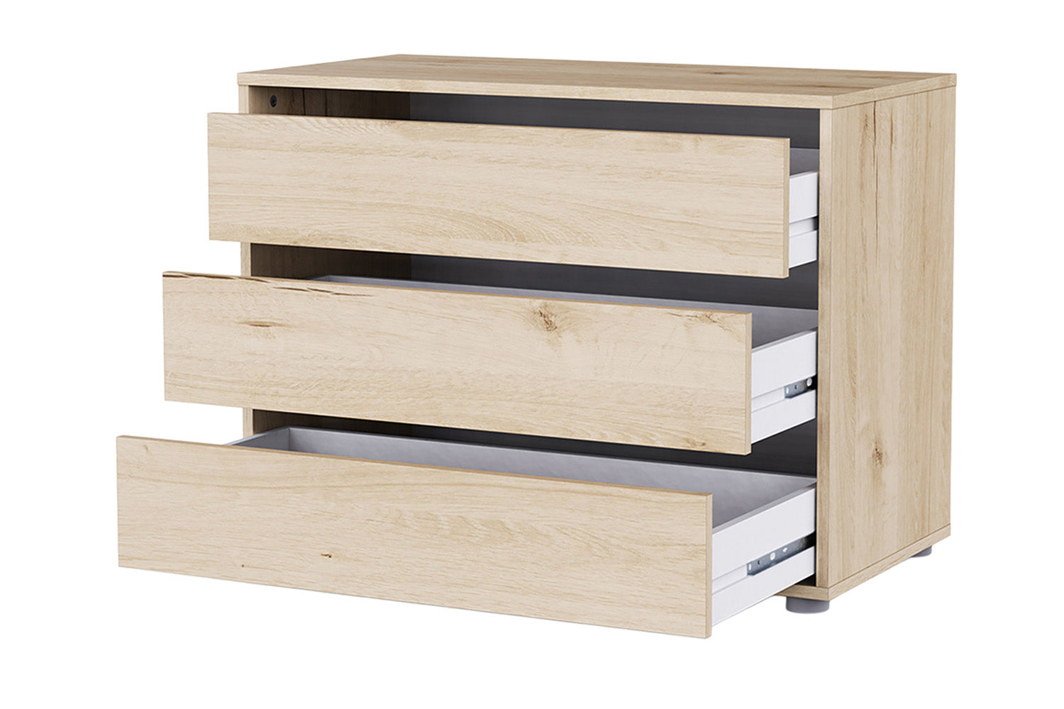Blokty Chest of Drawer 80 cm | 3 Drawer | Oak Effect-5